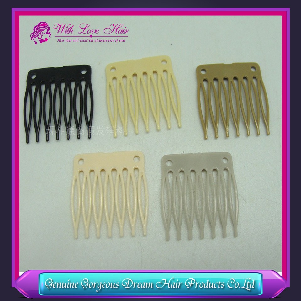 Wholesale 100pieces/lot Wig Accessories Seven tooth plastic comb 3.2cm