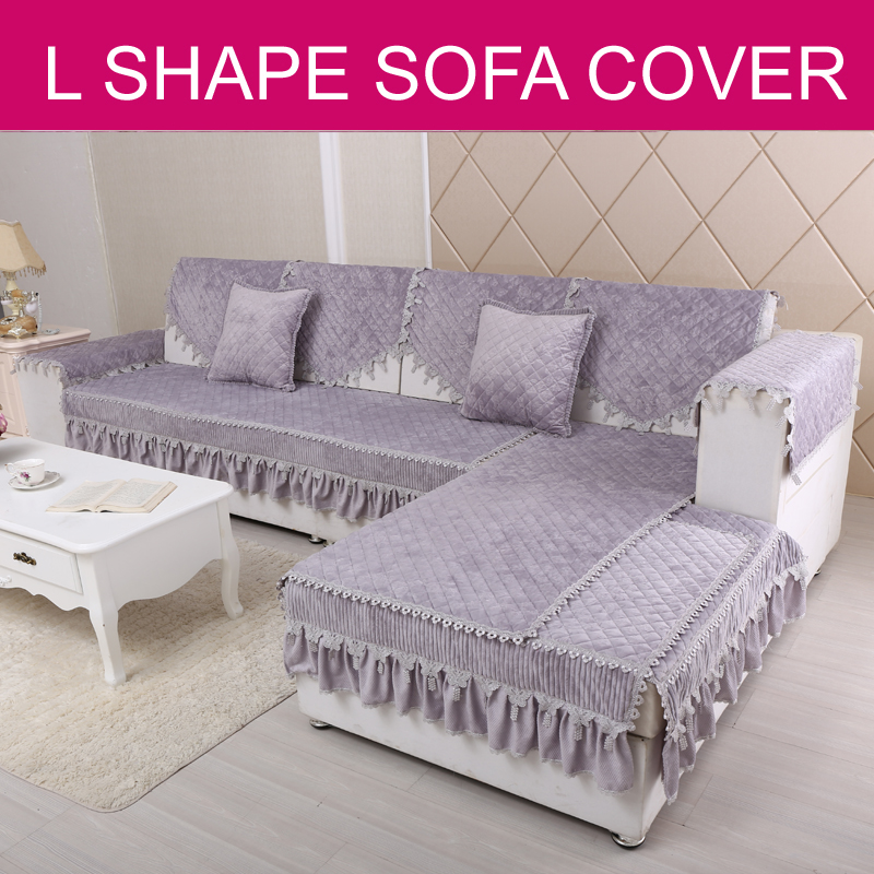 5-colour Europe Style Plaid Sofa Cover Cotton Canvas Sofa Cover Coffee Sofa Cover