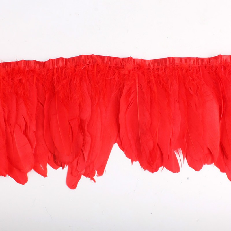 red goose feather trim