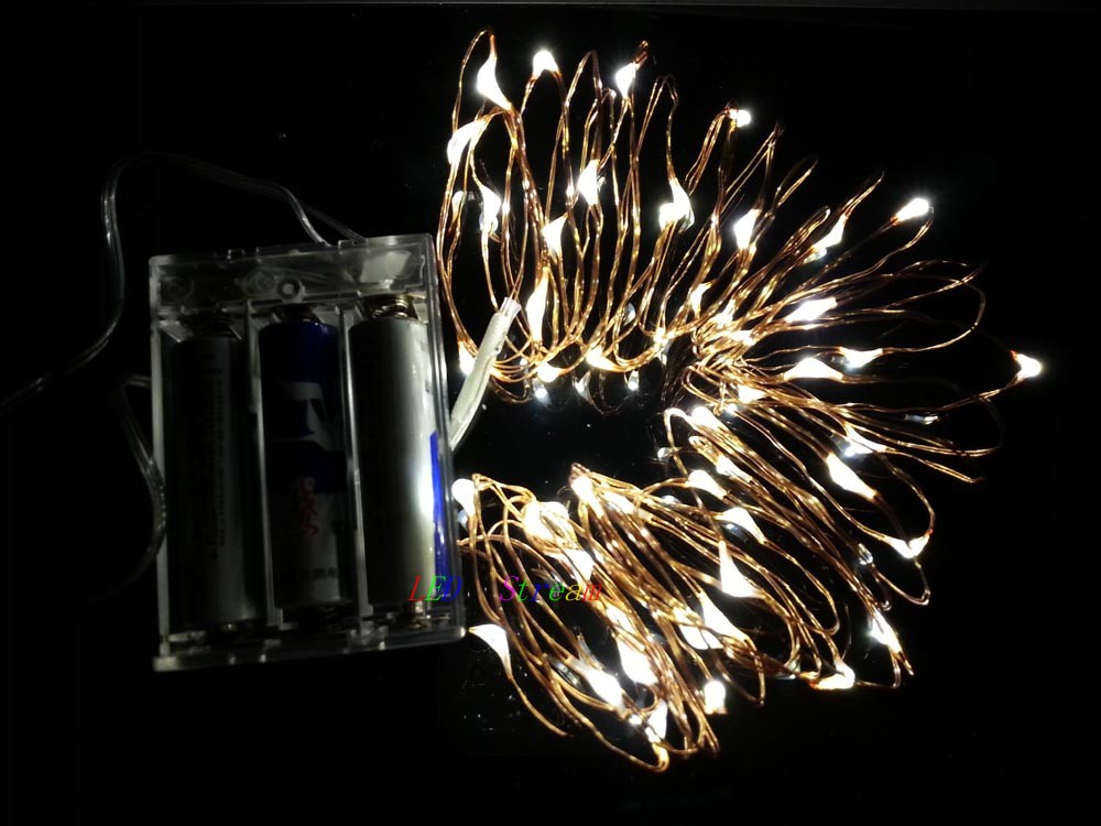 Battery Operated 5M 50leds Mini LED Decorative Copper Wire Fairy String Lights lamp for ...