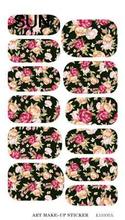 Water Transfer Nails Art Sticker Pink And Red Rose Flowers Design Nail Sticker Manicure Decor Tools