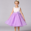 2017 New Children Wedding Dresses Flower Lace Princess Dress For Baby Girl England Sleeveless Costume