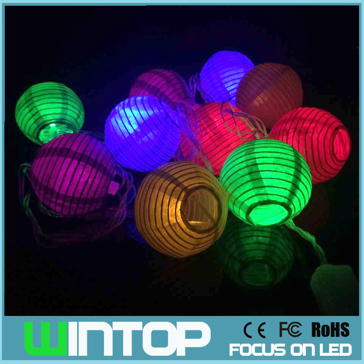 AC110V 3M/10LED Foldable Paper Lantern LED String Lights DIY Christmas Garlands for Holiday ...