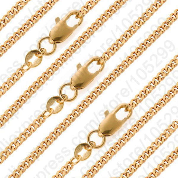 Nice 10PCS 18K GF Stamped Necklace Chains 16 30 18K Yellow Gold Filled Flat Curb Necklace