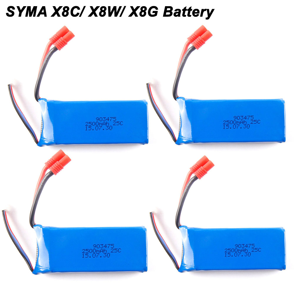 Syma 7.4V 2000 mAh Lipoly Battery Spare Part for X8W X8G X8C RC Helicopter Replacement Parts 4 pcs/lot