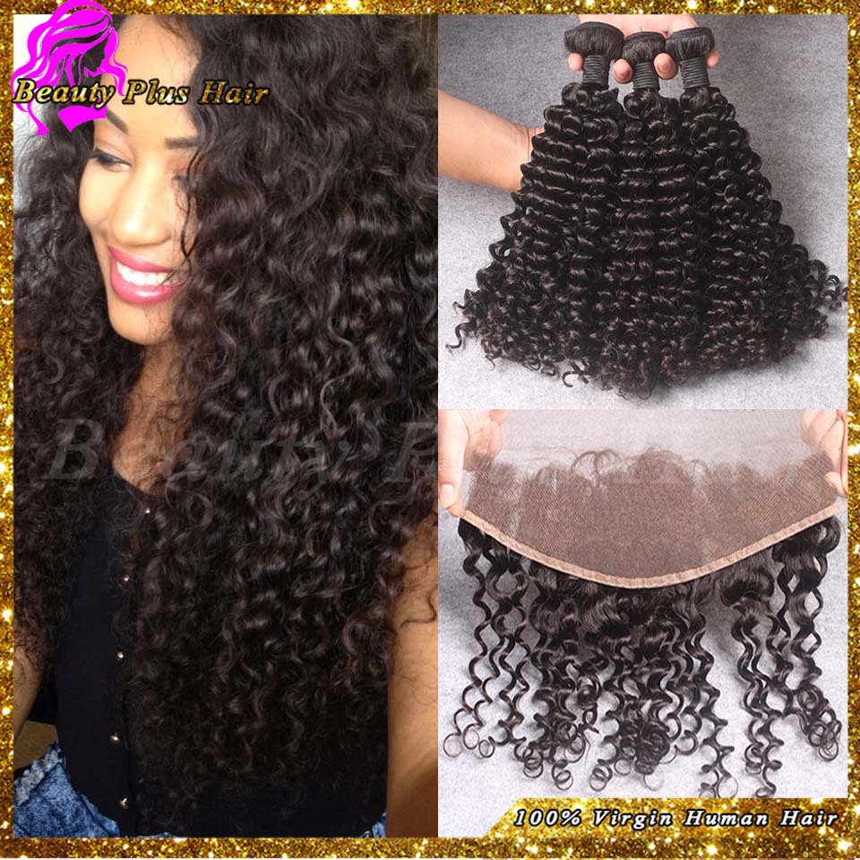 Гаджет  Cheap Brazilian Lace Frontal Closure With Bundles Unprocessed Virgin Deep Curly Hair With Frontal  Ear to Ear 13X4 Free Shipping None Волосы и аксессуары