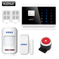 Free shipping KERUI Russian voice 433Mhz Wireless Home Office home alarm system with wired siren