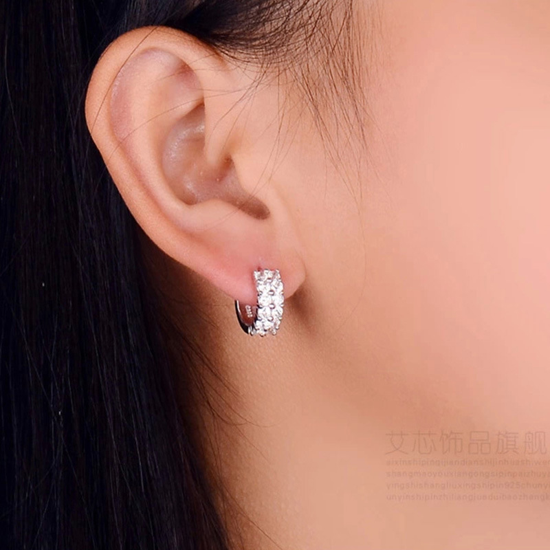 Vintage Unique Round Small Crystal Hoop Earrings Fashion Jewelry for Women Wedding Stud Earrings Jewelry
