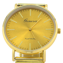 Men s Women s Geneva Mesh Band Round Dial Analog Quartz Casual Wrist Watch