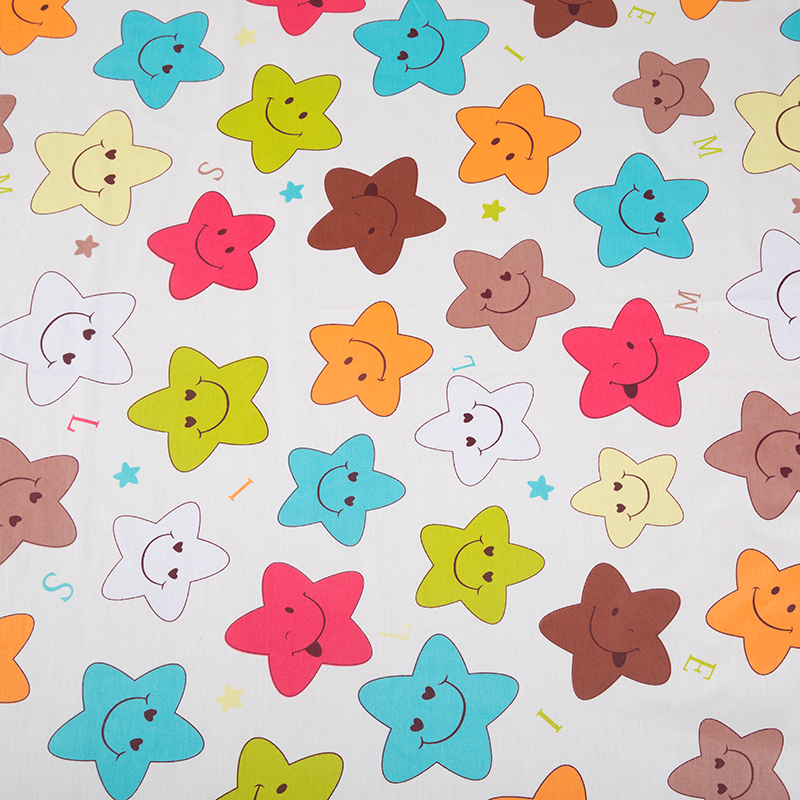 1meter beautiful stars,Floral printed 100% cotton fabric for sewing,soft cotton for baby bedding,sale by meter,Width 160 cm