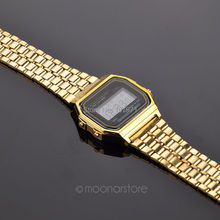 2015 Fashion Retro Vintage Gold Watches Men Electronic Digital Watch LED Light Dress Wristwatch relogio masculino