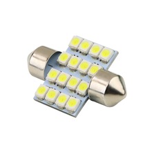 LED 31mm 16 SMD Pure White Dome Festoon LED Car Light Bulb Auto Lamp Interior Lights styling car light source parking