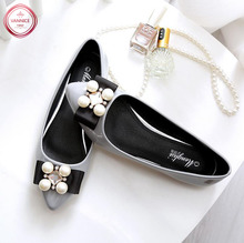 High Quality Designer Women’s Ballet Flats PU Leather Pearl Flat Shoes 2016 Spring Summer Ladies Loafers Ballerinas Size:35-45.