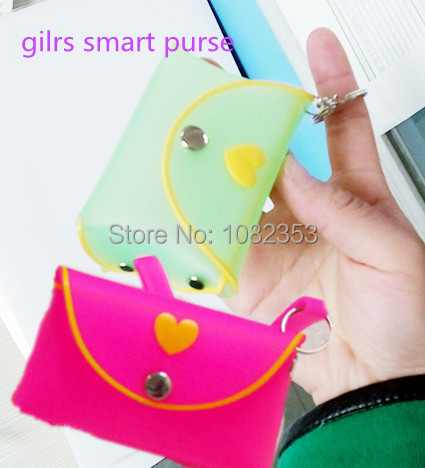 heart shape silicone with key chain or shoulder candy purse lady change purse girls coin purse decoration bag women wallets