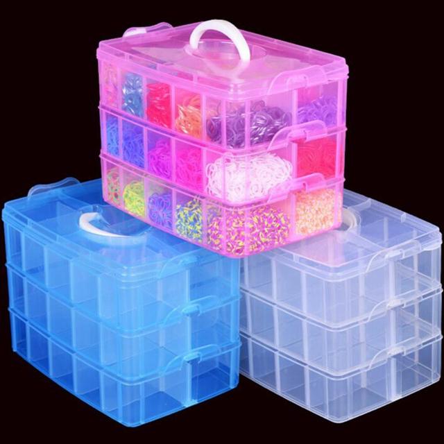 3-х слоев съемный DIY рабочего ящик для хранения Прозрачный Пластиковый Ящик Для Хранения Ювелирных Изделий Организатор Держатель Шкафы для небольших объектов