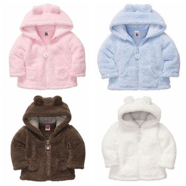 Горячая Новорожденных Clothing Мальчики Девочки Осень/Зима Обувь Детская Мода пальто Детские Толстовки Густой шерсти Куртки И Пиджаки Для 0-2 Лет дети