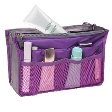Cosmetic Bag in Bag,Double Zipper Portable Multifunctional Travel Pockets Handbag Storage Bag,Fadish Travel Organizer Makeup Bag