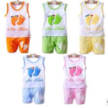 New style summer baby boys girls clothes cotton suit children set Leisure Candy colors Kids clothing infant clothing