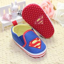 New hot Baby Toddler Boy Kids Superman Canvas Crib Casual Shoes PreWalker Sneaker Comfy free shipping