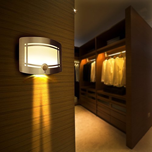 Aluminum Battery Operated IR Motion Sensor LED Wall Night Light (White)