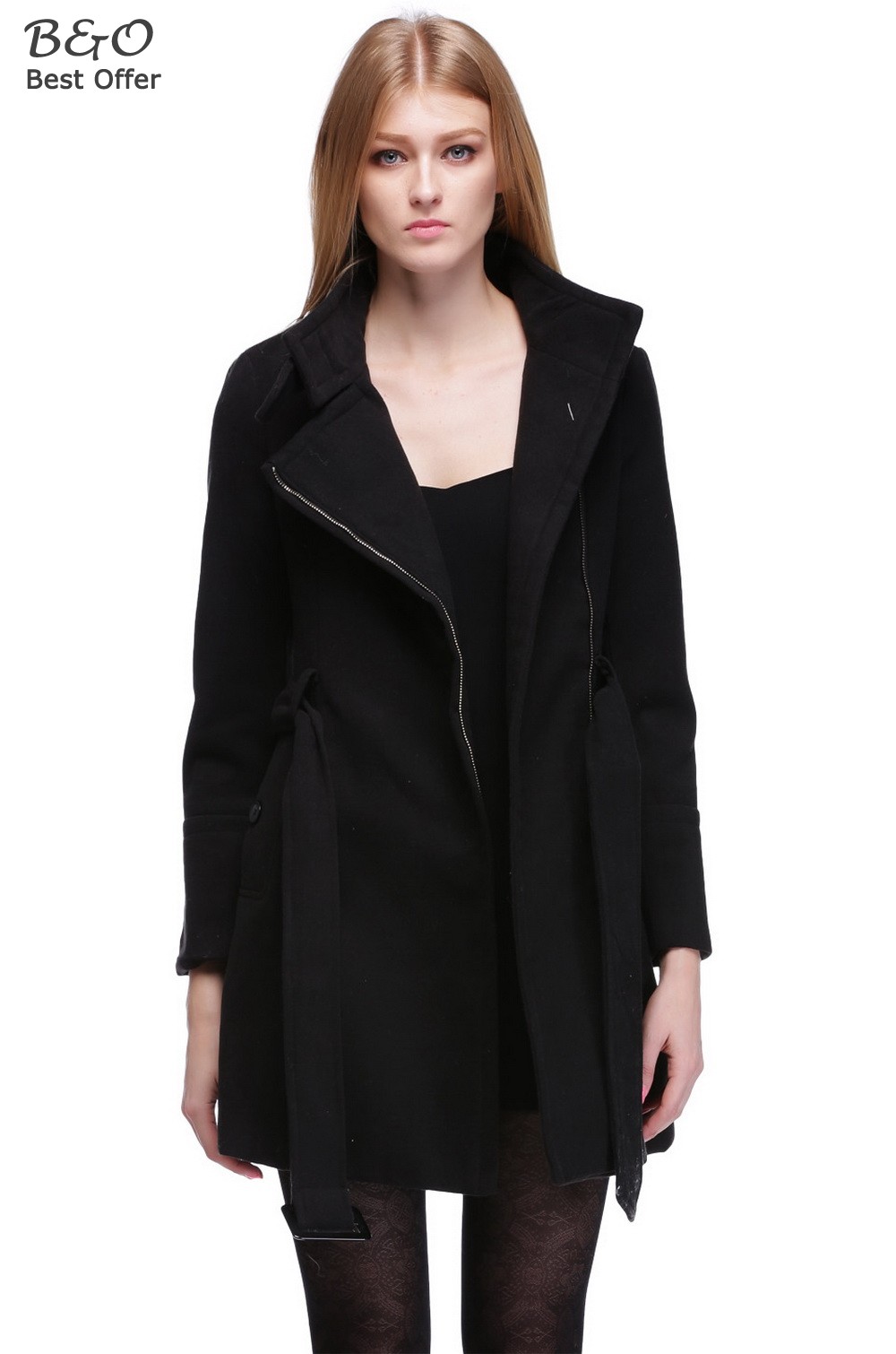Hot sale Winter Coat Wool Outerwear Wool Coat Women Long Coat Wool Coat Plus Size S-XXL Black, Camel, Red #2 SV007694