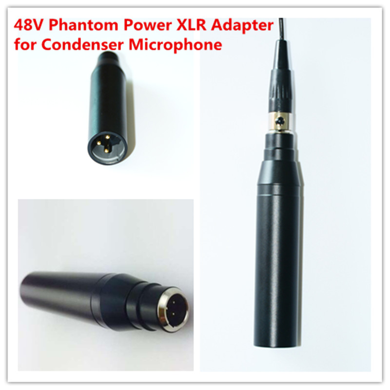 48V Phantom Power Adaptor for Condenser Microphone TA3F 3Pin Mini XLR