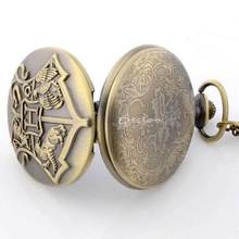 Hogwarts School Badge Harry Potter Pocket Watch Quartz Watch Men with Necklace Chain P383