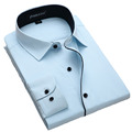 2016 Chemise Homme Casual Men Shirts Fashion Business Gentleman Clothes Long Sleeve Solid Plus Size 5XL