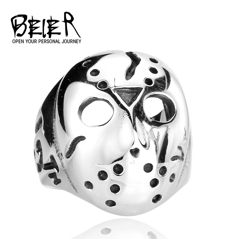 Men s Biker Jason Voorhees Hockey Mask Ring Friday the13th 316L Stainless Steel Band Factory Price