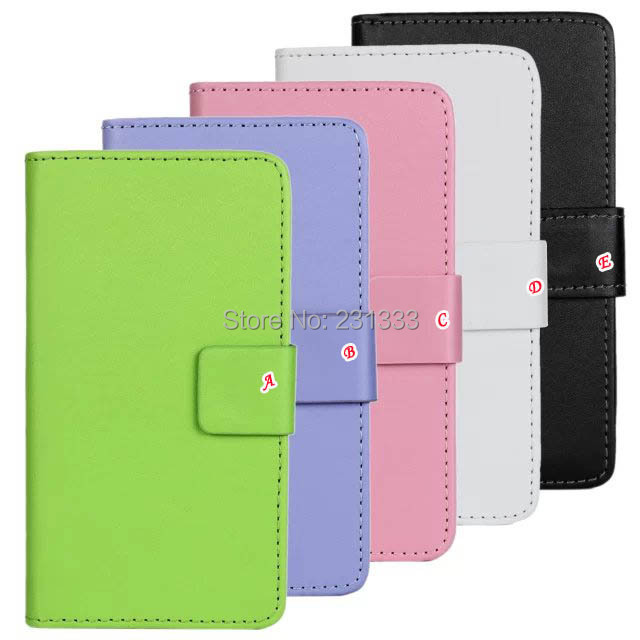 PU Plain Leather Wallet credit card stand pouch holder purse smooth holster case For LG L9 II 2 D605 skin luxury 25pcs