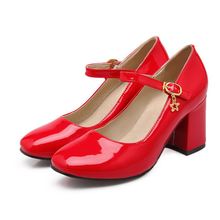 fashion Mary Jane platform pumps women s high heels wedding shoes woman ladies black white red