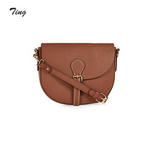 2016 ladies leather shoulder messenger bag retro lace round smiley handbags preppy style small flap Saddle bags borsetta donne