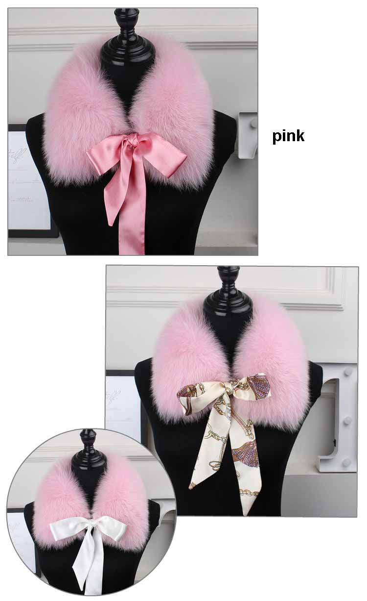 fox fur collar lace pink