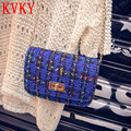 2016 Winter Famous Brand Party Clutch Woolen Crossbody Bags Women Fashion Designer Wool Small Chain Flap