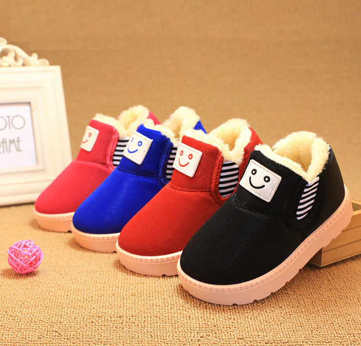 children shoes 2015 fashion brand Winter Snow Boots Smile pattern cute style For children 4-16 years of age boys girls HM220   