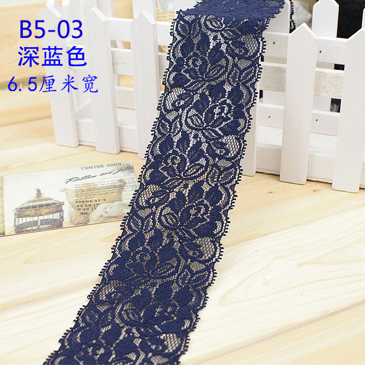 Description Picture 5 of item6.5cm Soft Elastic Lace Ribbon Tape DIY Handmade Apparel Sewing & Fabric Material Crafts Supplies White Black Blue Lace Trimming