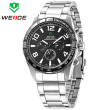 Popular Brand New WEIDE Fashion Watch Full Steel Japan Quartz Wristwatch Analog Display Mens Sports Watches
