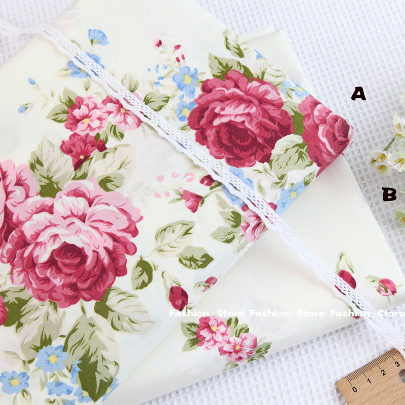160*50cm Sewing Supplies 100% cotton fabric Victoria Red roses Bedding fabric DIY patchwork Sewing cushion Home textile fabrics
