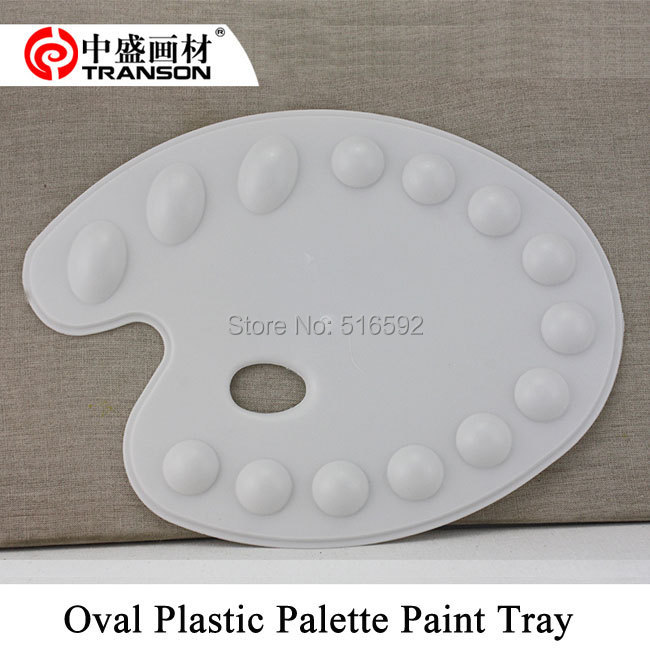12 well plastic paint tray, white oval painting palette for watercolor painting, 26*34cm, art supplies