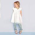 2017 Hot Fashion Baby Girl Lace Dress Infant Princess Summer Style Derss White Short Sleeve Hollow