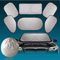 6 Pcs Set Silver Aluminium Foil Flap Car Sun Shade Window Car Curtain Auto Sun Shade