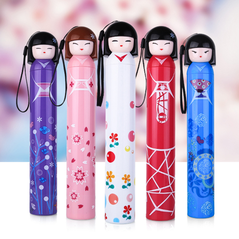 Children's umbrella girl cartoon cute Japan metal shelf umbrellas folding student Princess pencil Korea sun umbrella