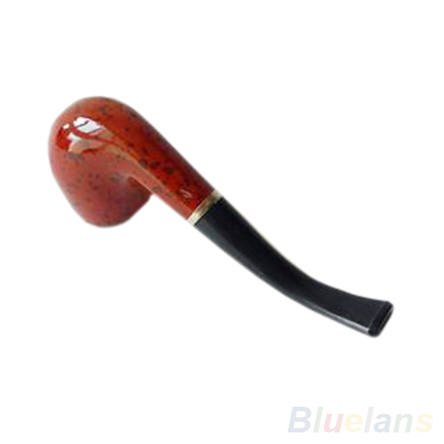 Vintage Durable Woody Break in Tobacco Pipe For Smoking with Leather Case 02SG 4BJH