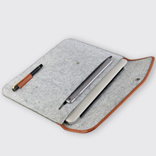 2016 New Real Genuine Felt Sleeve Laptop Case Cover Bag for MacBook Air Pro Retina 13″ 15″ Free shipping
