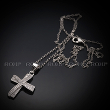 ROXI Delicate cross necklace platinum plated with AAA zircon fashion Environmental Micro Inserted Jewelry free shipping103024576