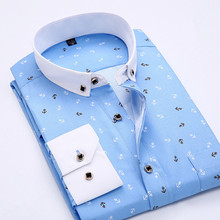 2016 Men Retro Floral Printed Shirts Fashion Classical Man Long Sleeve Slim Fit Comfort Soft Cotton Leisure Styles Shirt M035