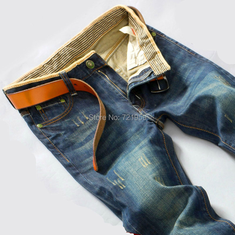 free shipping  2013 spring men's clothing lowing pants non-mainstream classic water wash straight jeans loose male