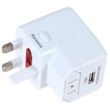 US UK EU Power Plug Travel Voltage Converter Adapter with USB