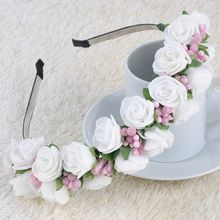 Womens Fashion Hair Wreaths Boho Women Wedding Party Flower Headband Hairband Headdress Pink White MHM049 70