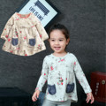 Cartoon Graffiti Baby Girls T Shirts Autumn 2016 Children T shirt Long Sleeve Girls T Shirts